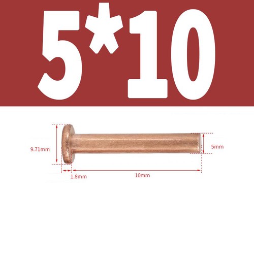 Solid copper flat - flat, head