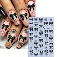 Nail Art Stickers Halloween Blood Splatters Drips Bows Bowties Bowknot (SW0107)