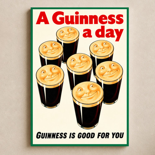 Guinness retro poster print - print, a3