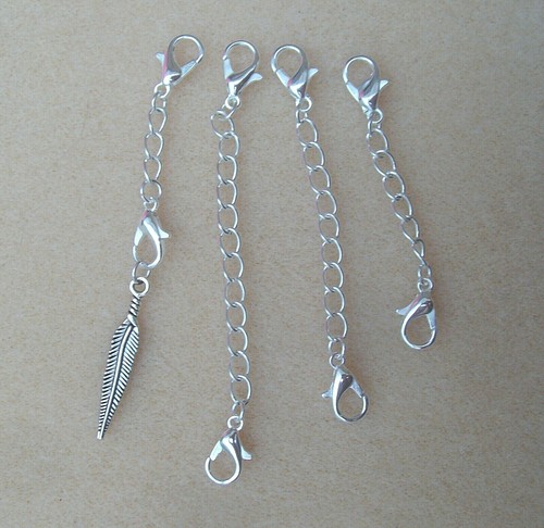 Silver plated double clasp - silver,