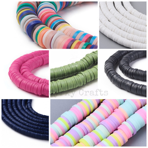 Polymer clay beads flat - clay,