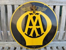 Vintage Original Double Sided AA Enamel Sign 18” diameter