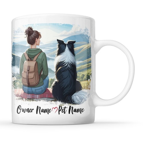 Border collie with female - border,