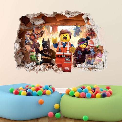 Lego movie wall sticker - lego, 3d