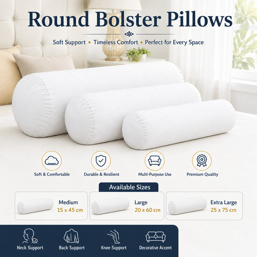 Round bolster pillow - round,