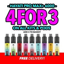 Hayati Pro Max+ 6000 Puffs and Replacement Refills | Rechargeable Vape | E-Cig