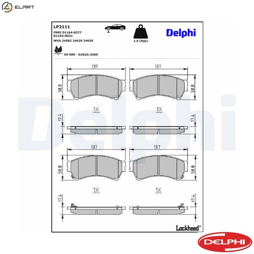 Brake pad set - brake, disc