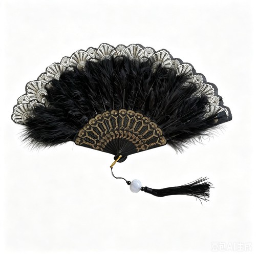 Black gold feather - gold, folding