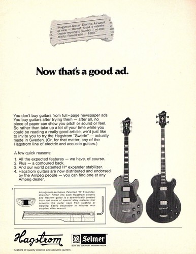 Vtg 70s hagstrom swede - 70s,