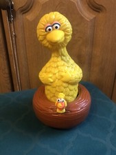 Vintage Big Bird Sesame Street Pull Back And Roll Toy 
