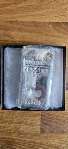 Umicore 999 silver 1kg bar - .999,
