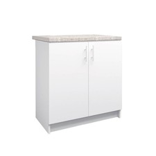 JD Greta Kitchen Sink Unit Fixed Height 800mm Cabinet – White Matt With Worktop