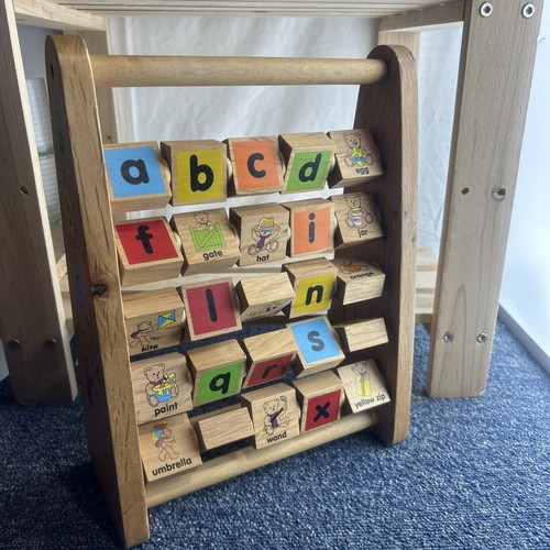 Wooden alphabet blocks with - wooden,