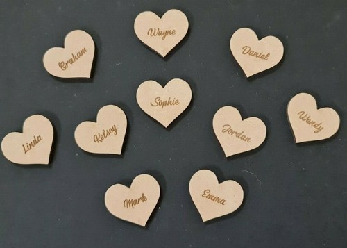 Engraved wooden hearts - engraved,