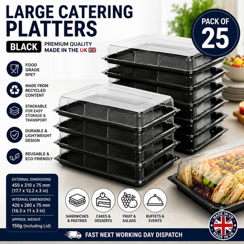 25x large black catering - 25x,