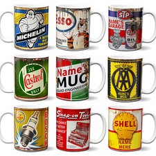 Oil Can Mug Garage Tools Retro Cup Car Mechanic Birthday Dad Gift Personalised