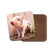 Cute Piglet Coaster - Micro Pig Farm Animal Baby Fun Farmer Pets Mum Gift #15589