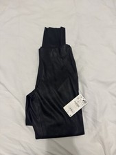ZARA Faux Leather Leggings Black Size M New With Tags