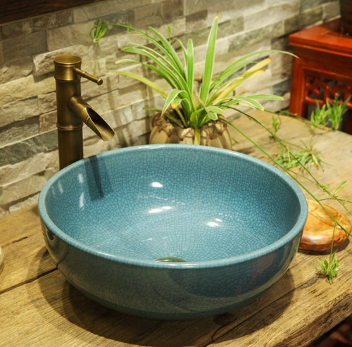 Crackle effect glaze bathroom - crackle,