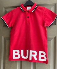 Burberry Boys red short sleeve polo shirt age 10
