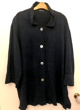  OSKA Navy 100% Linen Jacket