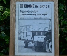 KRONE TURBO SHORTCHOP SILAGE WAGON OPERATING INSTRUCTION SPARE PART LIST 347-0 E