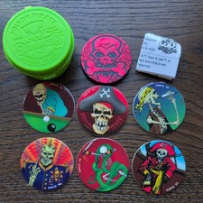 Poison Pirate Slaminator Pogs Milk Caps Container, 6 Pogs, 1 Slammer Complete