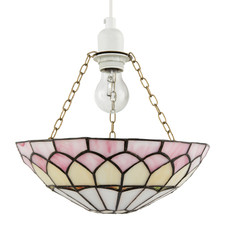 Pale Pink Stained Glass Domed