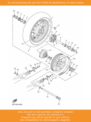 Yamaha axle wheel - axle,,