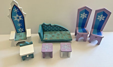 KidKraft Frozen Ice Castle Wooden Doll House Furniture Lounge Chair Couch Tables