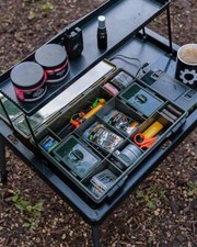 Fox 2 Tier Bivvy Table Carp Fishing Fold Away Bivvy Tray Tackle Organiser CAC867