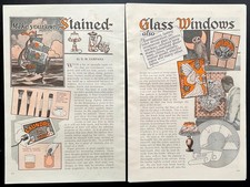 “Make Your Own Stained Glass Windows” 1933 HowTo INFO Painting methods
