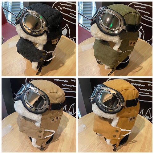 Vintage aviator hat with - aviator,