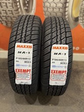 2 x 185/80 R13 Maxxis MA-1 90S WHITE WALL (185 80 13) 2025 DOT dates - TWO TYRES