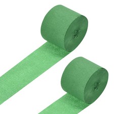 Crepe Paper Deep Green Paper Streamers - 1.8 Inch x 82 Feet / 2 Roll