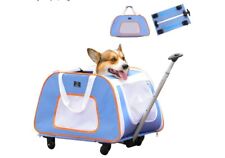 Pecute Pet Carrier with Wheels, Trolley Bag for Cats & Dogs, Portable Handbag