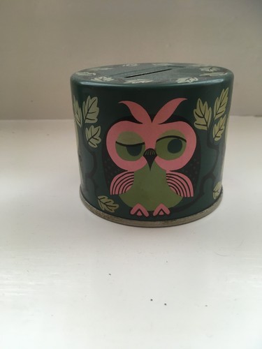 Vintage owl tin - vintage, money