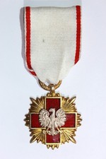POLAND: Badge of Honour of the Polish Red Cross, PCK 1st Class Gold Medal (37mm)