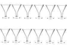 12 x Plastic Martini Glasses Clear Cocktail Drinking Party Glass 200ml 20cl
