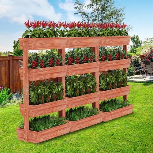 Tier wooden raised garden - 4-tier,