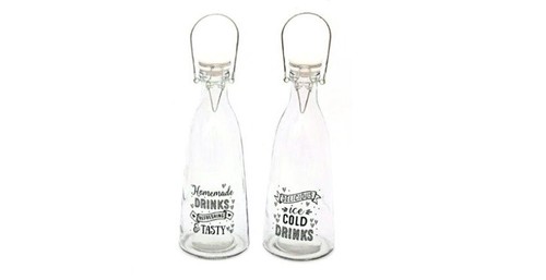 Glass bottle with - top, lid