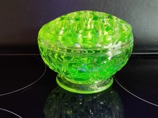 Vaseline Glass Rose Bowl