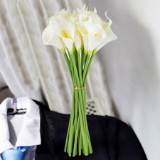 10 X Artificial Flowers Fake False Flower Real Touch Calla Lilies Cala Lilly