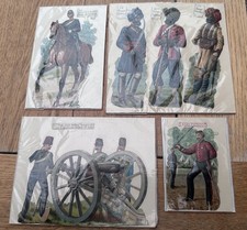 Antique Military Scraps-British  Soldiers  lot of 4 -Raphael Tuck & Sons