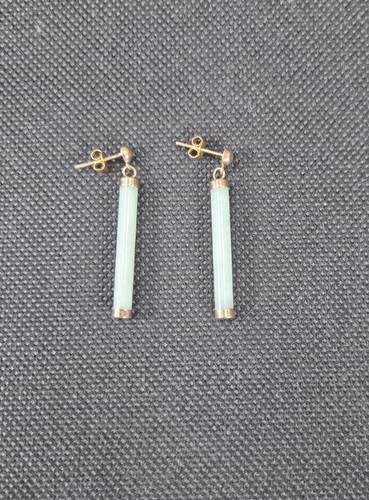 Vintage 9ct yellow gold jade - gold,
