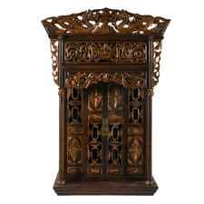 Carved Wood Chinese Buddhist Temple Altar Shrine