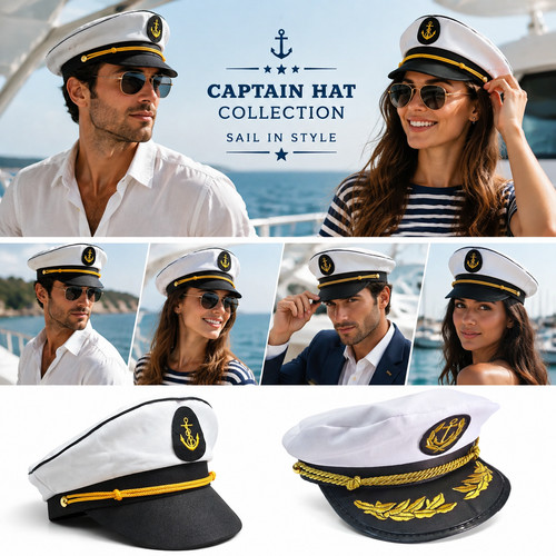Navy captain hat adults unisex - adults,