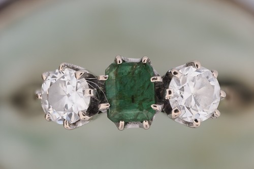 Edwardian emerald and diamond - emerald,