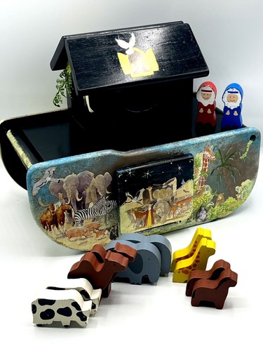 Vintage wooden noah ark toy - noah's,
