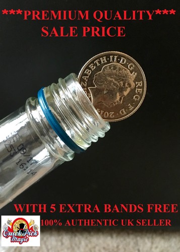 Close magic coin bottle - up,